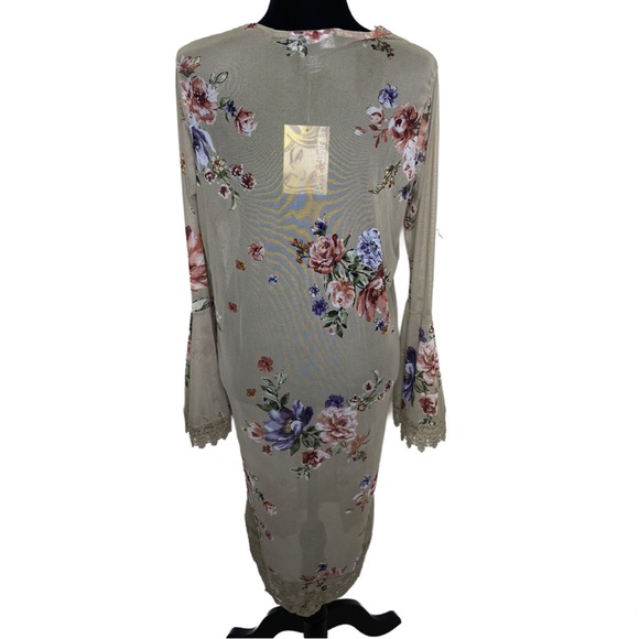 Poly & Esther Mesh Floral Cardigan Cover Up - Picture 4 of 5